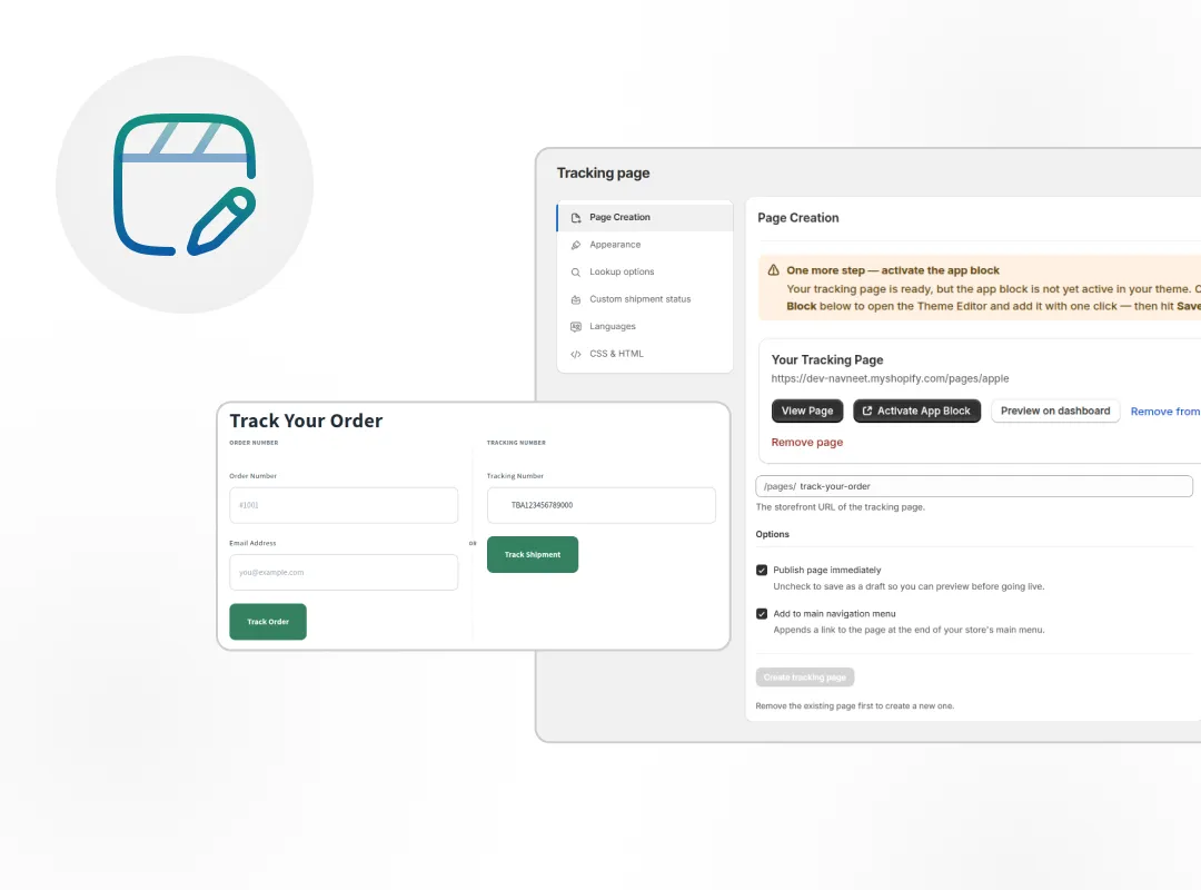 Customize Your Tracking Page
