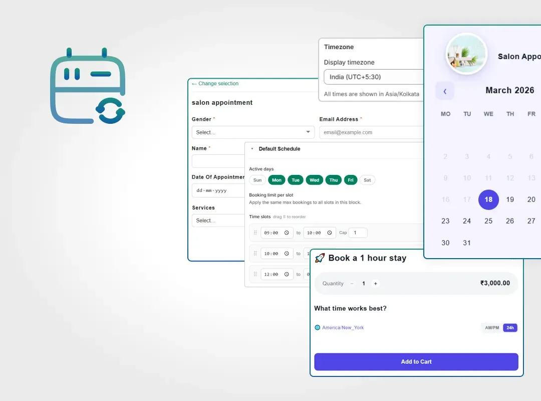 Multiple Booking Product Types