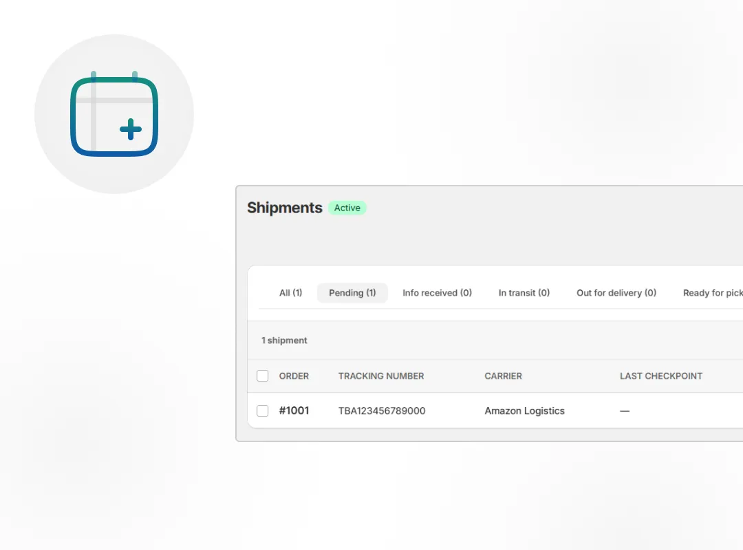 Shipment Table for Easy Management