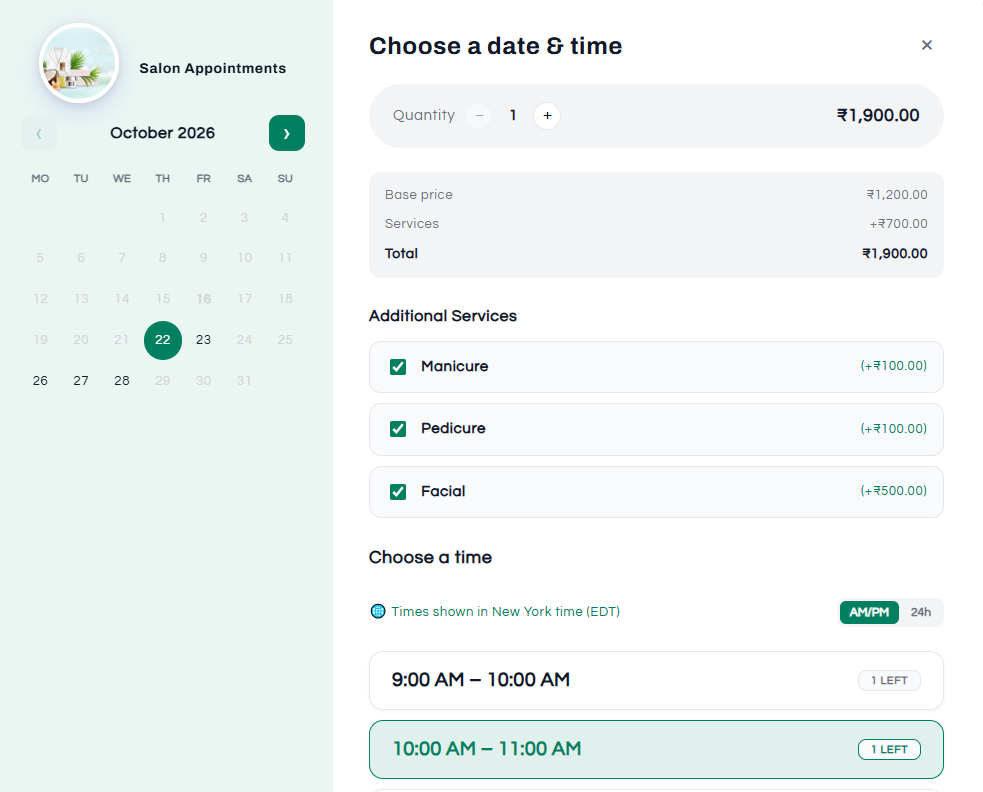 salon appointment with shopify booking app